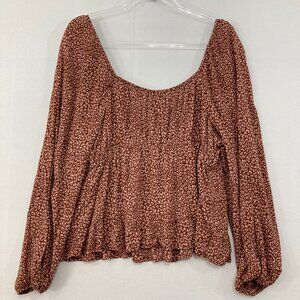 love, fire brand Red Print Peasant Blouse size XL